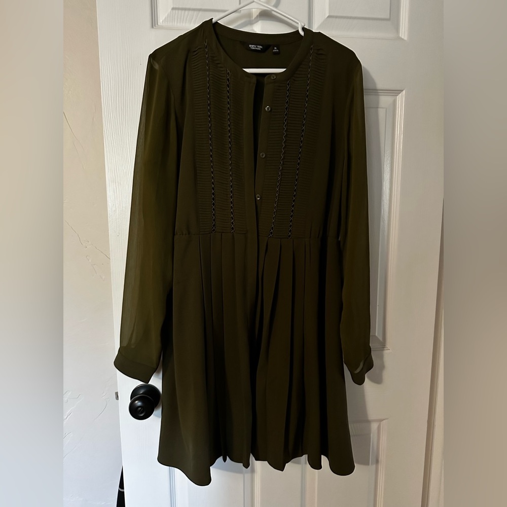 Olive green simply Vera flowy dress